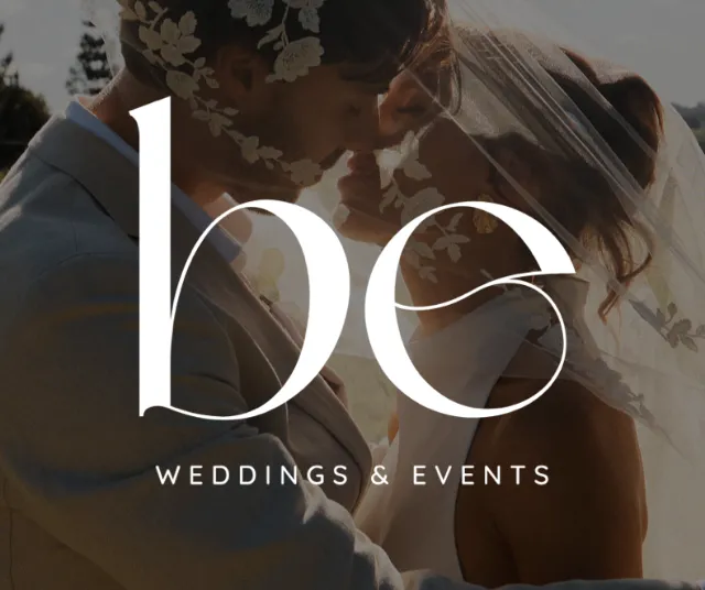 Bronte Ellaine Weddings Logo with couple under veil