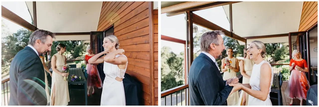 Ella & Jackson at The Woods: The couple share a drink during the celebration.