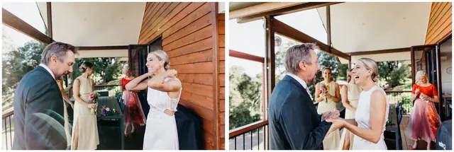 Ella & Jackson at The Woods: The couple share a drink during the celebration.